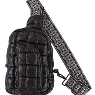 Simply Southern Quilted Puff Sling Bag in Black