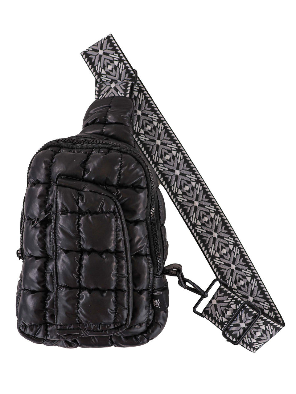 Simply Southern Quilted Puff Sling Bag in Black