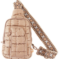 Simply Southern Quilted Puff Sling Bag in Mocha