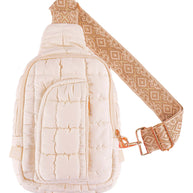 Simply Southern Quilted Puff Sling Bag in Wisp