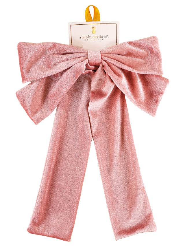 Simply Southern Dusty Rose Velvet Hairbow