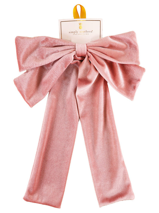 Simply Southern Dusty Rose Velvet Hairbow