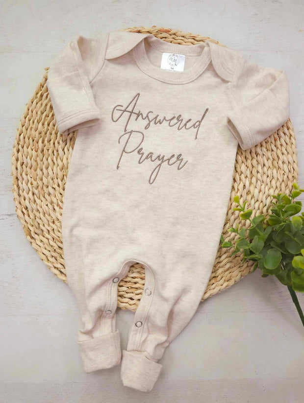 Answered Prayer Embroidered Baby - Romper Only