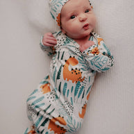 Dinosaur Animal Print Zoo Knotted Gown & Hat