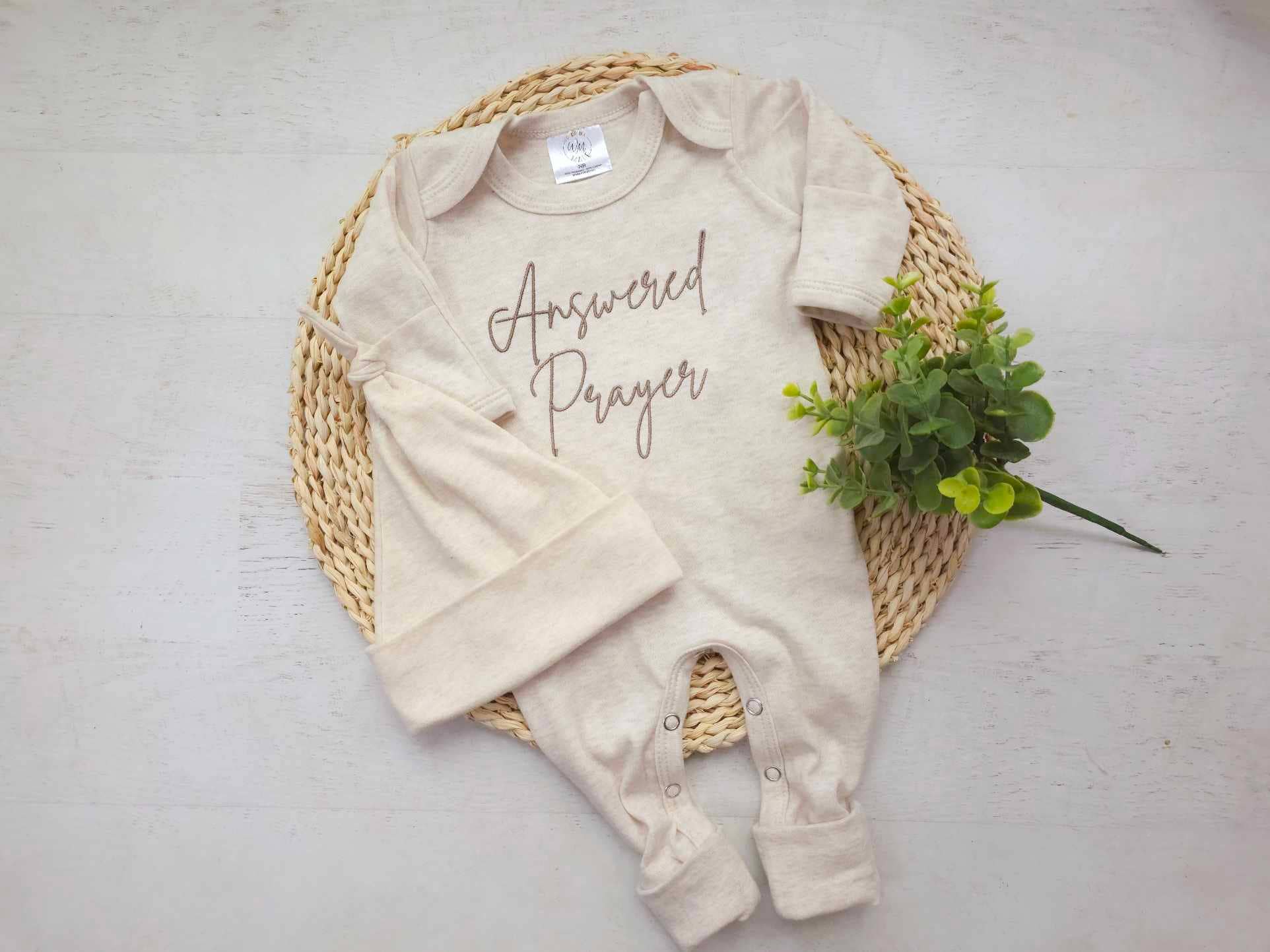 Answered Prayer Embroidered Baby - Romper Only