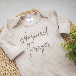 Answered Prayer Embroidered Baby - Romper Only