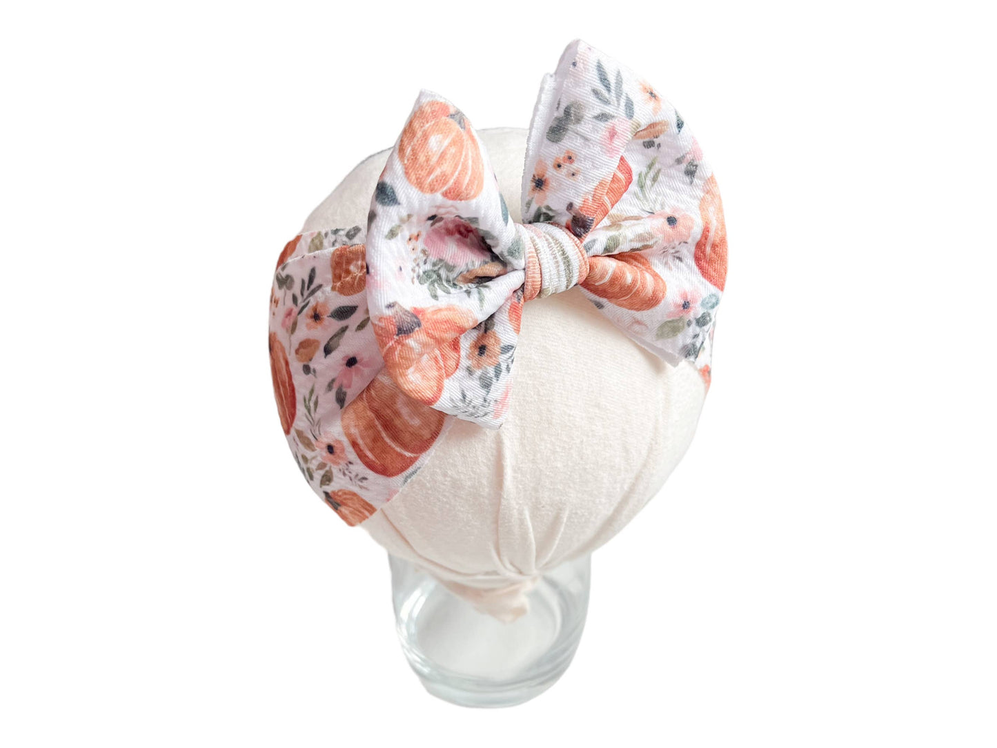 Pumpkin Floral Headband Baby Bow