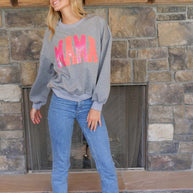 Simply Southern Gray Sequin Mama Crewneck