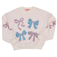 Simply Southern Ivory  Sequin Ribbons Crewneck