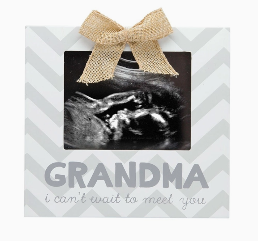 Grandma I Can't Wait To Meet You Chevron Sonogram Frame