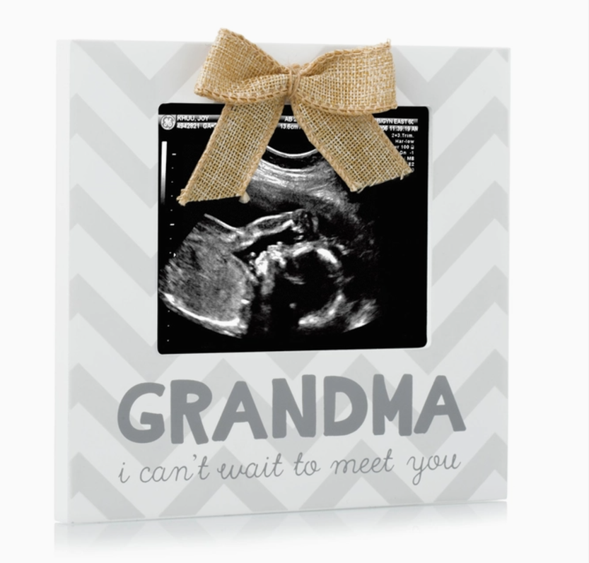 Grandma I Can't Wait To Meet You Chevron Sonogram Frame