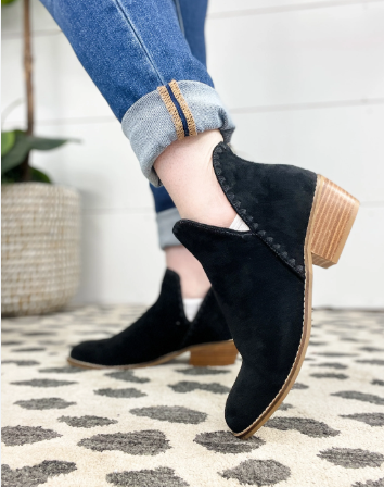 Corkys Spice It Up Booties - Black Faux Suede