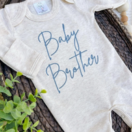 Baby Brother Embroidered Baby Romper - Romper Only