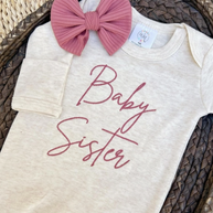 Baby Sister Embroidered Baby Romper - Romper Only