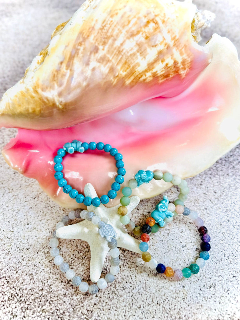 Simply Southern Sea Turtle Tracking Bracelet White and Teal